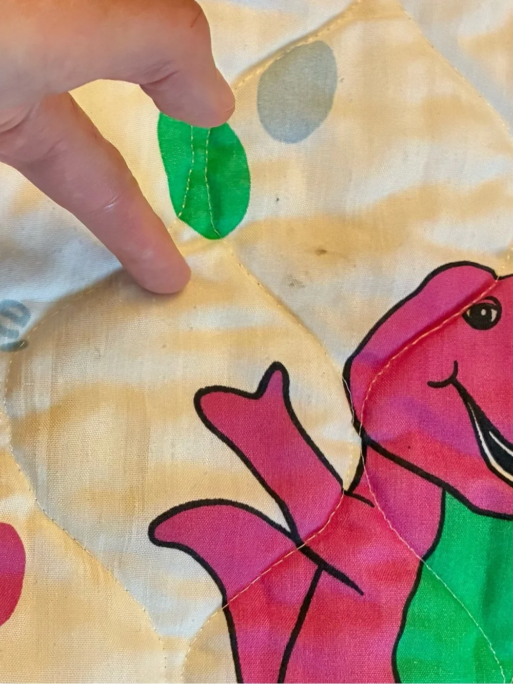 Vintage Barney Dinosaur Dream Baby Crib Blanket Y2K I Love You  54” X 41”